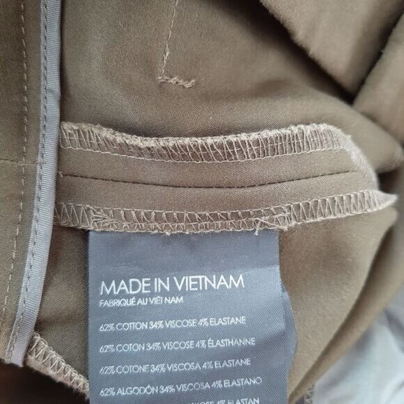 CLUB MONACO | Slim Fit Stretch Crop Ankle Tapered Dress Pant Olive Green Sz 4 - Picture 9 of 10